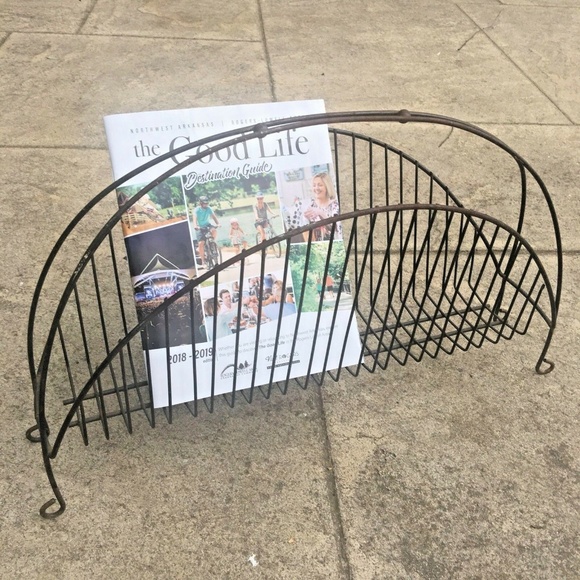 Vintage Magazine Holder Rack Black Stand - Picture 5 of 8